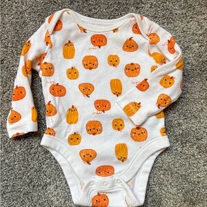 Old Navy Orange Pumpkin Print Baby Bodysuit